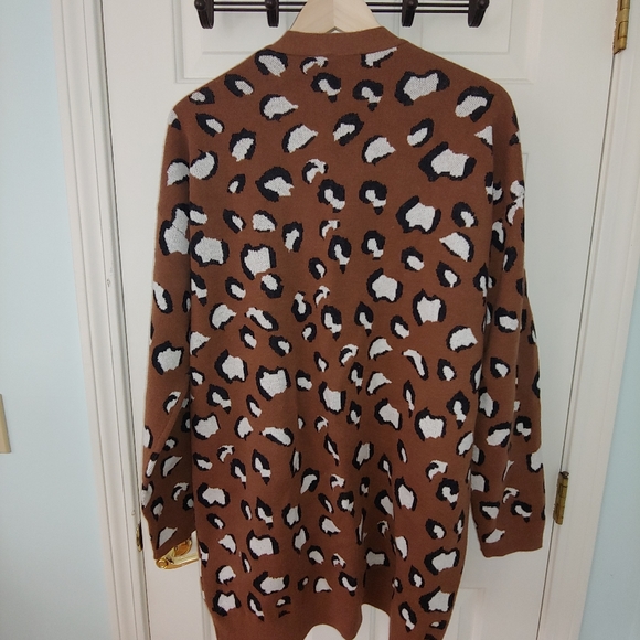NWT Plus Size Grecerelle Open Front Leopard Print Cardigan Sweater - Size 2XL - Picture 14 of 15